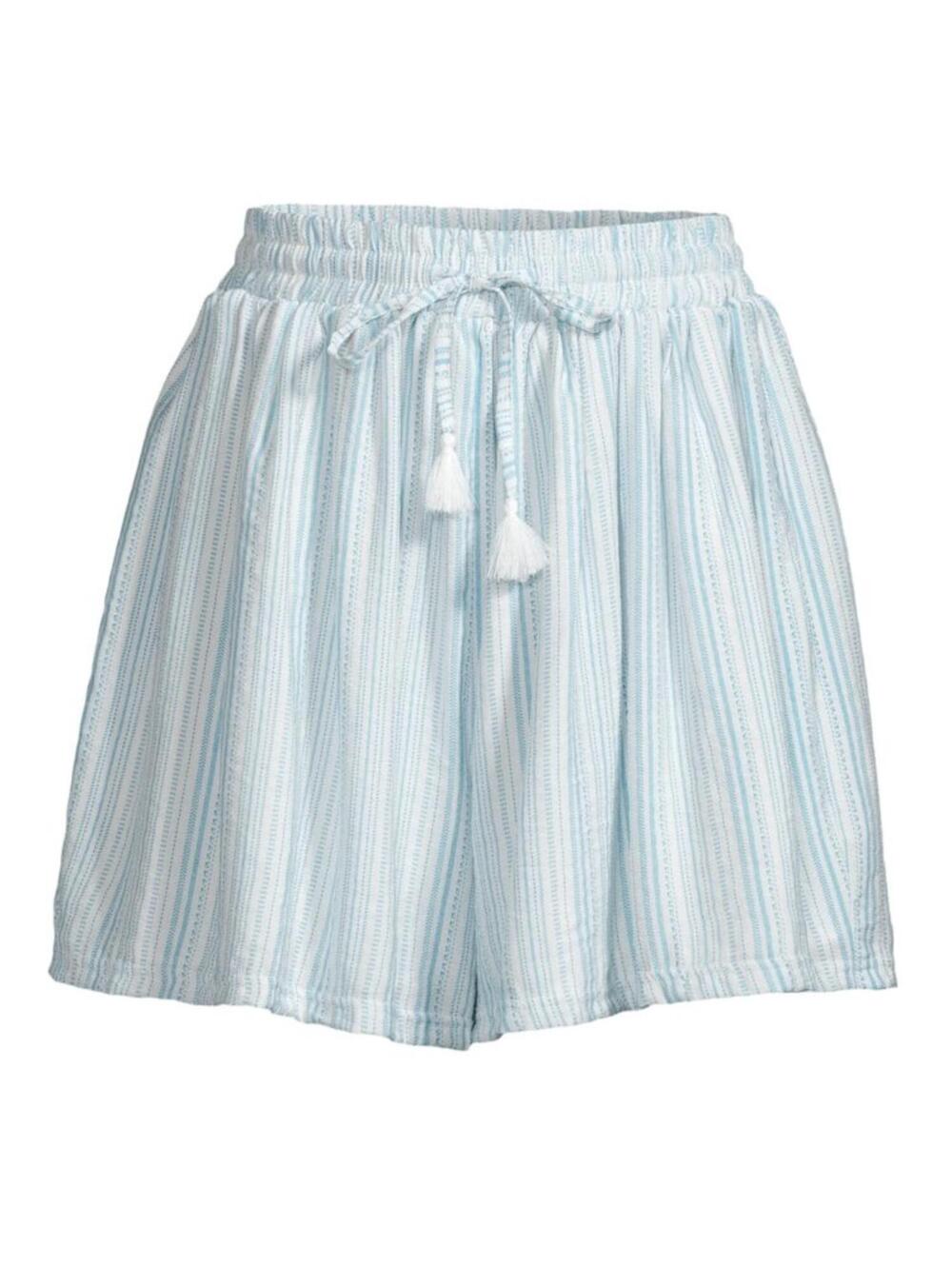 BCBGeneration Flowy High Waisted Shorts XXS White Blue Stripe